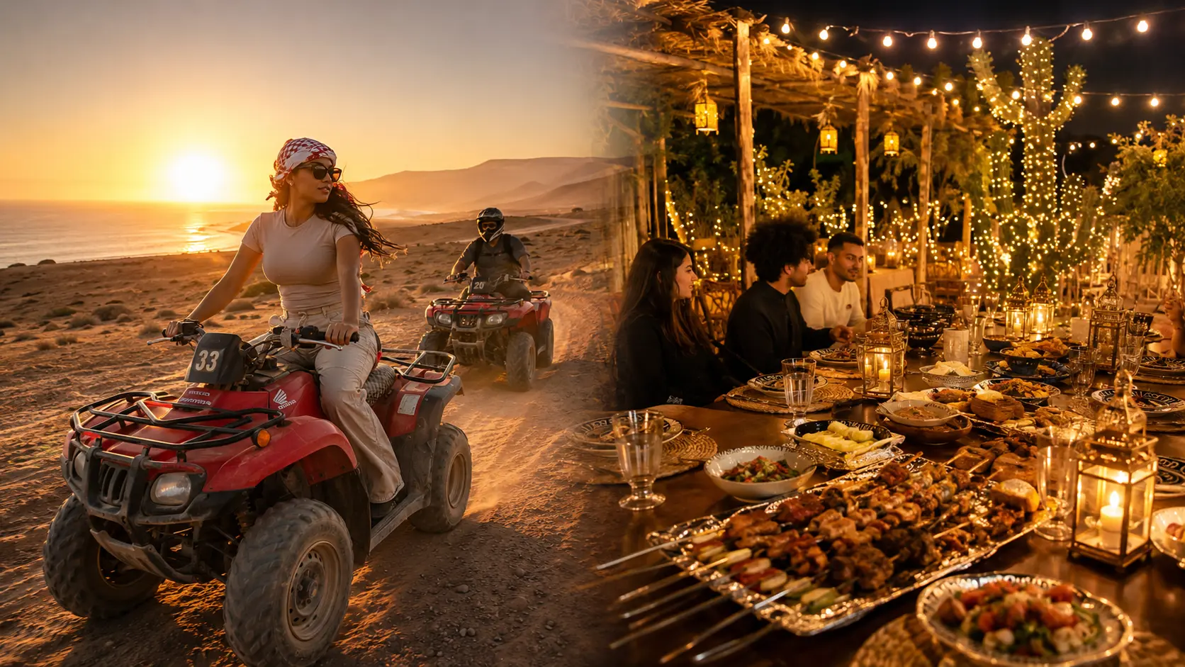 Quad biking near Agadir before a traditional BBQ at Ranch Tamri.